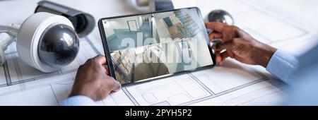 Videoüberwachung Von Eindringlingen Stockfoto