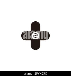 Zahl 2 plus geometrisches Symbol einfacher Logovektor Stock Vektor