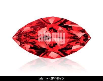 Rautenrot auf weißem Hintergrund Stockfoto