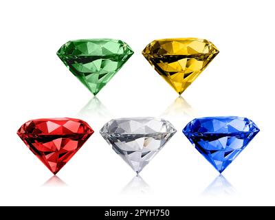 Ein Diamant auf weißem Hintergrund Stockfoto