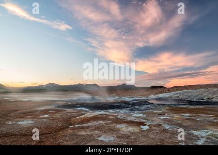 Geothermisches Gebiet Hverir in Island Stockfoto