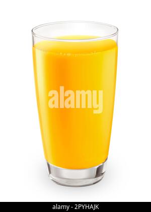 Orangensaft Glas, auf weißem Hintergrund Stockfoto