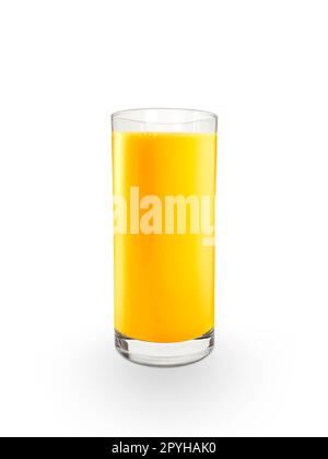 Orangensaft Glas, auf weißem Hintergrund Stockfoto