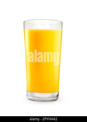 Orangensaft Glas, auf weißem Hintergrund Stockfoto