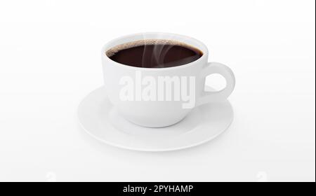 Tasse Kaffee isoliert auf weißem Hintergrund Stockfoto