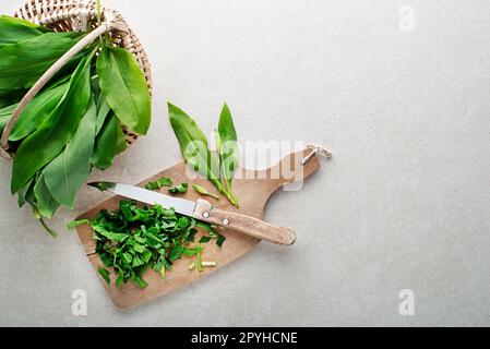 Ramson-wilder Knoblauch Stockfoto