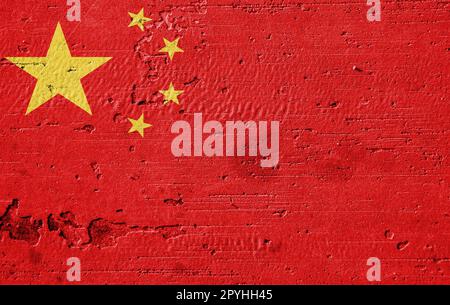 An der Wand ist eine Landflagge gemalt Stockfoto