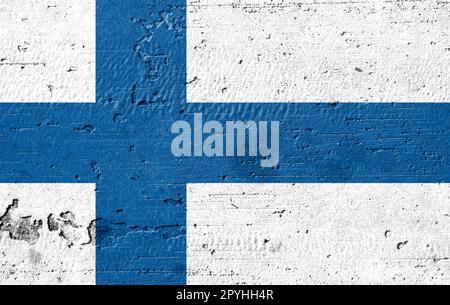An der Wand ist eine Landflagge gemalt Stockfoto