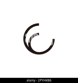 Buchstabe GF FG G F Kreis geometrisches Symbol einfaches Logo Vektor Stock Vektor