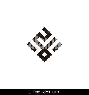 Zahl 2 Buchstabe d, quadratisches geometrisches Symbol einfacher Logovektor Stock Vektor