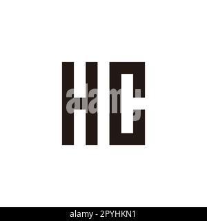 Buchstabe HC quadratisches geometrisches Symbol einfacher Logo-Vektor Stock Vektor