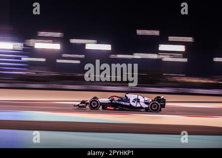 MANAMA, BAHRAIN, Sakhir Circuit, 5. März 2023: Nr. 21, Nick de VRIES, NDL, Scuderia Alpha Tauri, während des Bahrain Formel 1 Grand Prix im Bahr Stockfoto