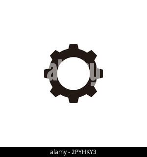Zahnrad, Werkzeugsymbol Geometrisches Symbol einfacher Logo-Vektor Stock Vektor
