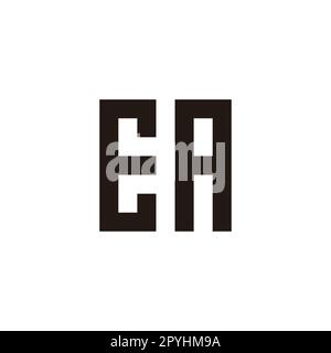 Buchstabe EA quadratisches geometrisches Symbol einfacher Logo-Vektor Stock Vektor