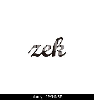 Buchstabe zek Connect geometrisches Symbol einfacher Logovektor Stock Vektor