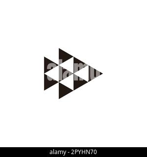 Pfeil, Dreiecke geometrisches Symbol einfacher Logovektor Stock Vektor