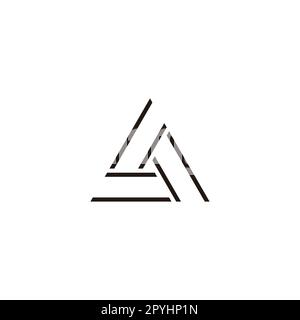 Buchstaben Ein Dreieck, Falten, Linien geometrisches Symbol einfacher Logovektor Stock Vektor