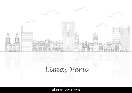 Skizzieren Skyline Panorama der Stadt Lima, Peru - Vektor-Illustration Stock Vektor