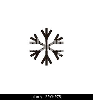 Schneeflocke, einzigartiges geometrisches Symbol Einfache Logovektorform Stock Vektor