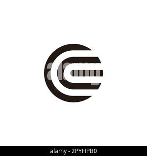 Buchstabe C doppelt, Kreis geometrisches Symbol einfaches Logo Vektor Stock Vektor