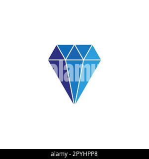 Diamant, blaues geometrisches Symbol einfacher Logo-Vektor Stock Vektor