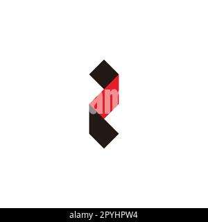 Nummer 2-Falz, Papier-geometrisches Symbol einfacher Logo-Vektor Stock Vektor