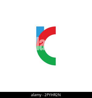 Buchstaben r und c Farben geometrisches Symbol einfaches Logo Vektor Stock Vektor