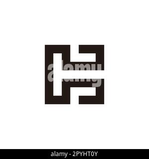 Buchstabe H oder C, quadratisches geometrisches Symbol einfacher Logovektor Stock Vektor