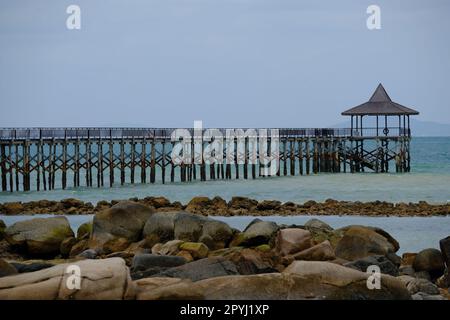 Indonesia Batam - Anlegestelle im Turi Beach Resort Stockfoto