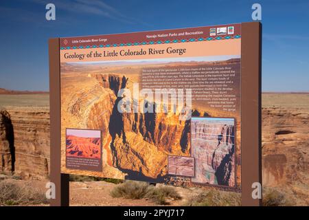 Informationsausschuss, Little Colorado River Gorge Tribal Park, Arizona Stockfoto