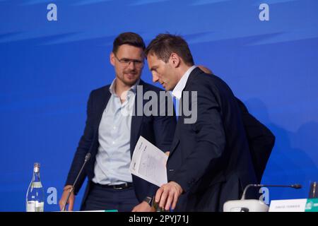 Bukarest, Rumänien. 3. Mai 2023: Joachim Walltin, Generalsekretär der FIFPRO Europe, anlässlich einer Pressekonferenz zum Abschluß des Kongresses "FIFPRO Division Europe General Assembly 2023", der vom Verband der Fußballgewerkschaften aus Europa veranstaltet wurde; In Partnerschaft mit der Tochtergesellschaft National Trade Union Bloc (BNS) und dem Verband der Amateur- und NichtAmateurfußballer (AFAN) aus Rumänien in Bukarest. Kredit: Lucian Alecu/Alamy Live News Stockfoto