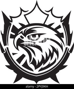 Großer und mächtiger Falken-Emblem-Kunstvektor Stock Vektor