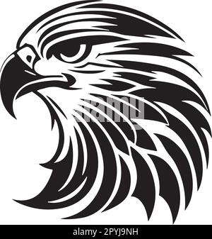 Ein fantastischer und leistungsstarker Kunstvektor für das Falken-Emblem Stock Vektor