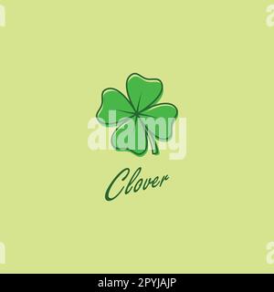 Logo-Design-Konzept von Clover Leave for St. Patrick's, Vector Illustration. Stock Vektor