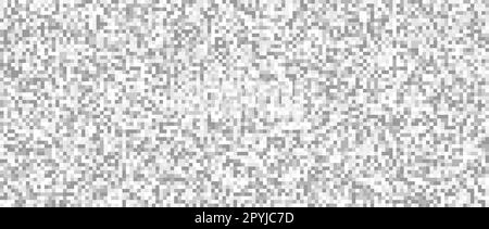 Nahtlose verpixelte tv-Rauschstruktur. Weißes Rauschen, Signalkörnung. Störungen und Störungen des Fernsehbildschirms. Grauer Hintergrund für Grunge-Vektor Stock Vektor