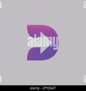 Ursprüngliches Logo mit Buchstabe D. Designelement für Symbol mit Buchstabe D und Farbverlauf Stock Vektor