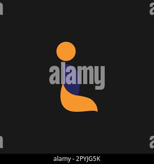 Design-Vorlage für Logo mit dem ersten Buchstaben i. Designelement „Icon“ mit Buchstabe „i“ Stock Vektor