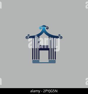 Designvorlage für das Logo des ersten Buchstaben H. Designelement „Logo mit Buchstabe H“. Stock Vektor