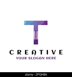 Abstraktes ursprüngliches Buchstabe-T-Logo. Designvorlage Für Flat Vector-Logos. Logo des Buchstaben T. logo-Symbol mit buchstabe t. Stock Vektor