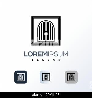 Abstraktes Türlogo für Unternehmen. Corporate Identity Design-Element. Vector-Logo-Designvorlage für Unternehmen, Finanzen, Immobilien, Immobilien. Stock Vektor