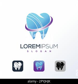 Kreative Vorlage Für Das Logo Der Zahnmedizin. Logo-Konzeptsymbol Zahnpflege Stock Vektor