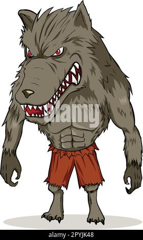 Cartoon-Illustration eines Werwolfs Stock Vektor