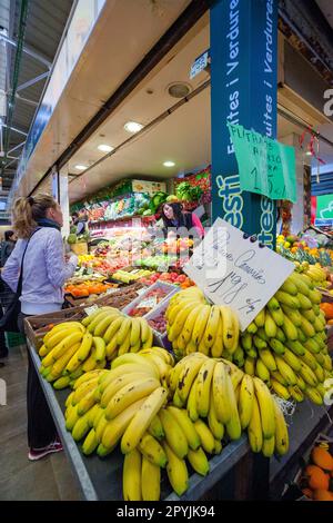 Mercado de Santa Catalina, Barrio de Santa Catalina, Palma, Mallorca, Balearen, Spanien. Stockfoto