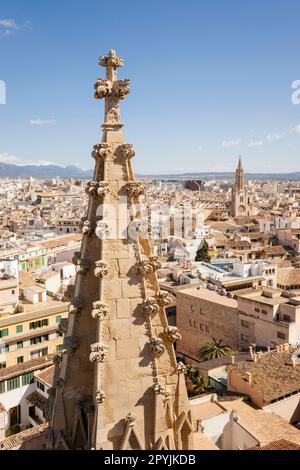 Pinaculos, Catedral de Mallorca, siglo XIII, Monumento histórico - artístico, Palma, Mallorca, Balearen, Spanien, Europa Stockfoto