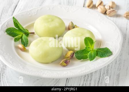 Mochi: Japanischer Reiskuchen Stockfoto