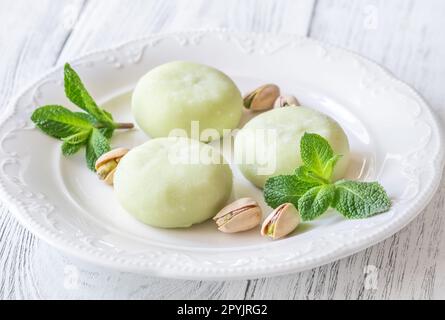 Mochi: Japanischer Reiskuchen Stockfoto