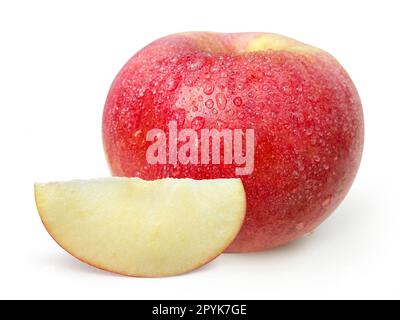 Frische Äpfel vom Bauernhof auf einem isolierten weißen Hintergrund Stockfoto