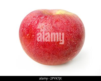 Frische Äpfel vom Bauernhof auf einem isolierten weißen Hintergrund Stockfoto