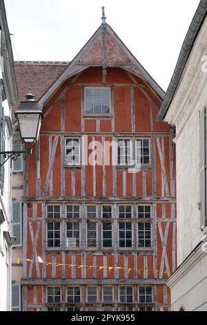 Fachwerkhaus in Troyes Stockfoto