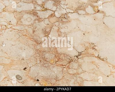 Marmorhintergrund, weißer Stein. Marmor mit Rissen. Hellgrau, Beige und Braun, natürliche Farben. Hintergrund Stockfoto